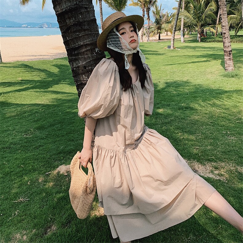 已出货灯笼袖连衣裙（原8605）225-1917（）,女装连衣裙,浙宝225