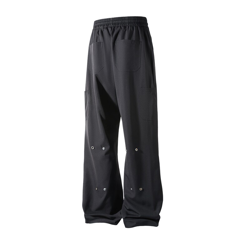 冰丝微喇背面合扣休闲裤 K109立体 92%聚酯纤维8%氨纶(S-2XL)TP25图片