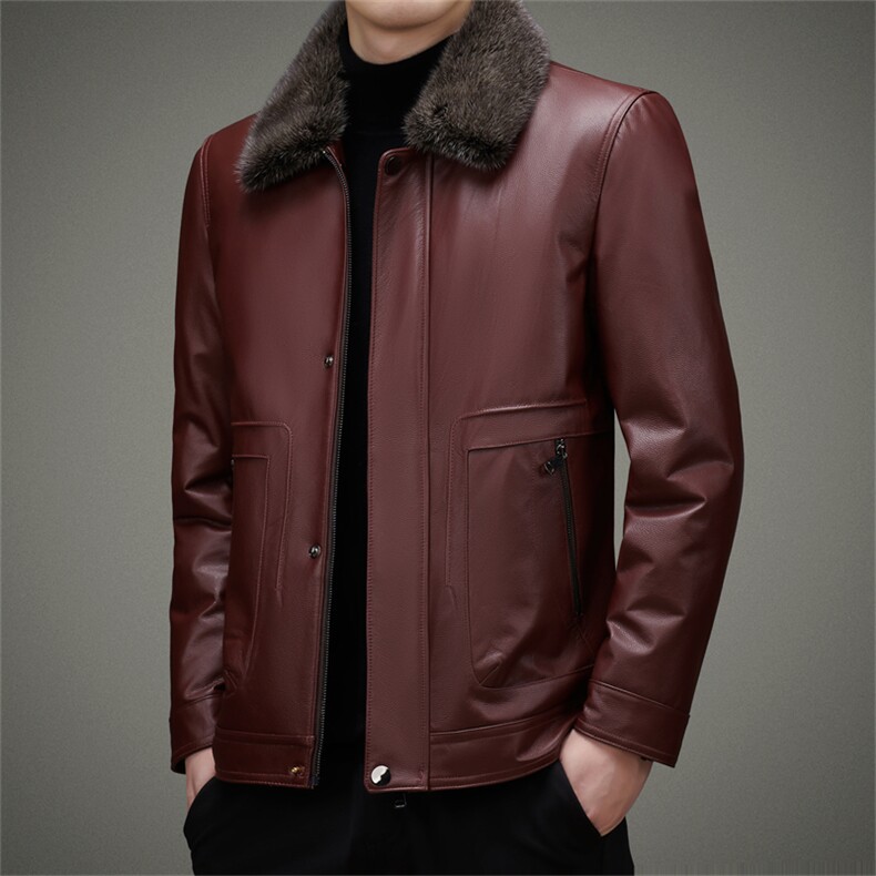 BAMJ-7725钱塘2020-2中年男士秋冬季新款商务休闲夹克皮衣P835,男装皮衣,钱塘207-2