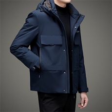BAMJ-9615钱塘2020-2中年男士冬季厚款有帽百搭时尚羽绒服P175，男装羽绒服，钱塘207-2