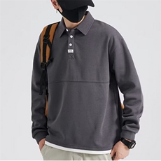 1506-1/WC00821/P25假两件长袖polo衫男新款高级感翻领帅气潮卫衣，男装卫衣，星座1506-1
