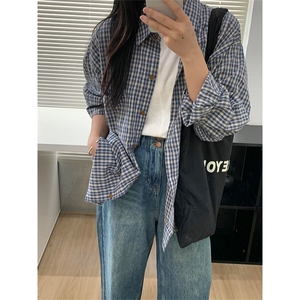 SUPMONOME法式宽松慵懒衬衫男女卫衣格子2025夏季外套CY1092-P36图片
