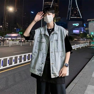 牛仔马甲男2025年秋季新款宽松夹克港风百搭工装外套MJ141-P50图片