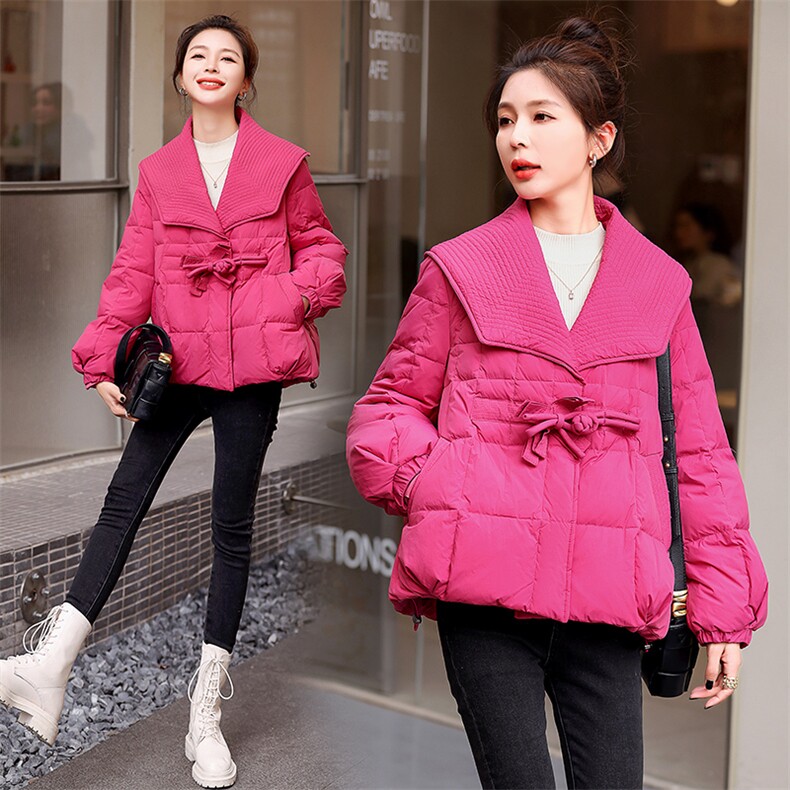 羽绒服女短款冬季2024新款宽松韩版小个子冬装90白鸭绒厚外套现货,女装羽绒服,一安秀