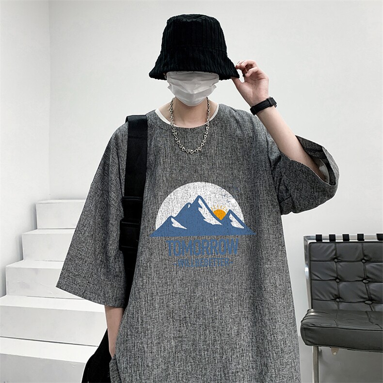 风复古亚麻短袖男棉麻t恤男半袖ZT71235-P35,男装T恤,电商A040