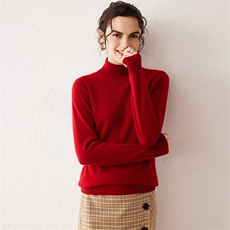 2024秋冬款双股加厚半高领baby小山羊绒衫女纯色宽松针织打底毛衣，女装羊绒衫，云暖羊山羊绒