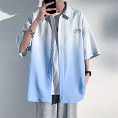 宽松大码渐变色冰丝衬衫短袖男女中性风XZ301AC9911P45控58，男装衬衫，星座301A