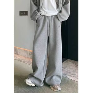 港风秋冬款男女休闲卫裤直筒宽松休闲长裤h8079 P40图片