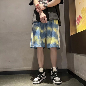 扎染短裤男夏季外穿ins超火5分裤炸街CK43P28图片