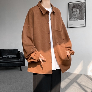 衬衫男春季新款港风宽松大码提花长袖衬衣CS026-P42图片