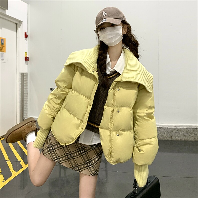 短款羽绒服女2025冬季韩系超好看连帽面包服白鸭绒厚外套,女装羽绒服,诺蝶