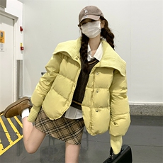 短款羽绒服女2025冬季韩系超好看连帽面包服白鸭绒厚外套，女装羽绒服，诺蝶