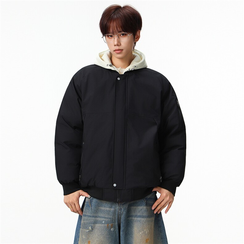 新款冬季大码羽绒棉服棉袄连帽假两件韩版宽松外套A436-2583-P95图片