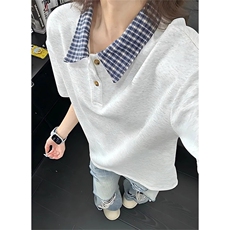 假两件短袖polo衫男女夏季拼接格子翻领t恤情侣装半袖PBF014，男装T恤，星座1116A（原606A-3）