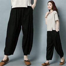 2025夏季新款中年妈妈小个子棉麻宽松休闲薄款洋气减龄，女装休闲裤，阿丹