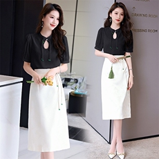 新中式国风时尚套装女夏高级感2024新款今年流行气质套装裙两件套，女装套装/套裙，火爆靓佳人