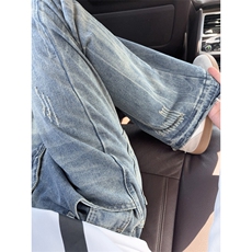 B221美式ins高街暗黑宽松直筒牛仔裤LK25498-特P45控78，男装牛仔裤，电商B221