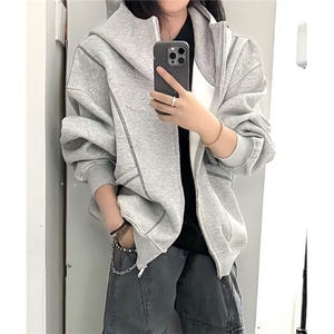 潮流文艺日系ins时尚百搭原宿气质开衫卫衣流行简约慵懒 WA162图片