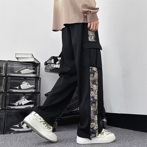 风小熊刺绣工装裤子男潮牌宽松潮小众设计感休闲裤P01/P40图片