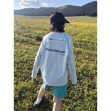 美式高街解构工艺速干长袖T恤男女款防晒罩衫户外运动潮牌骑行服，男装防晒衣，电商A443