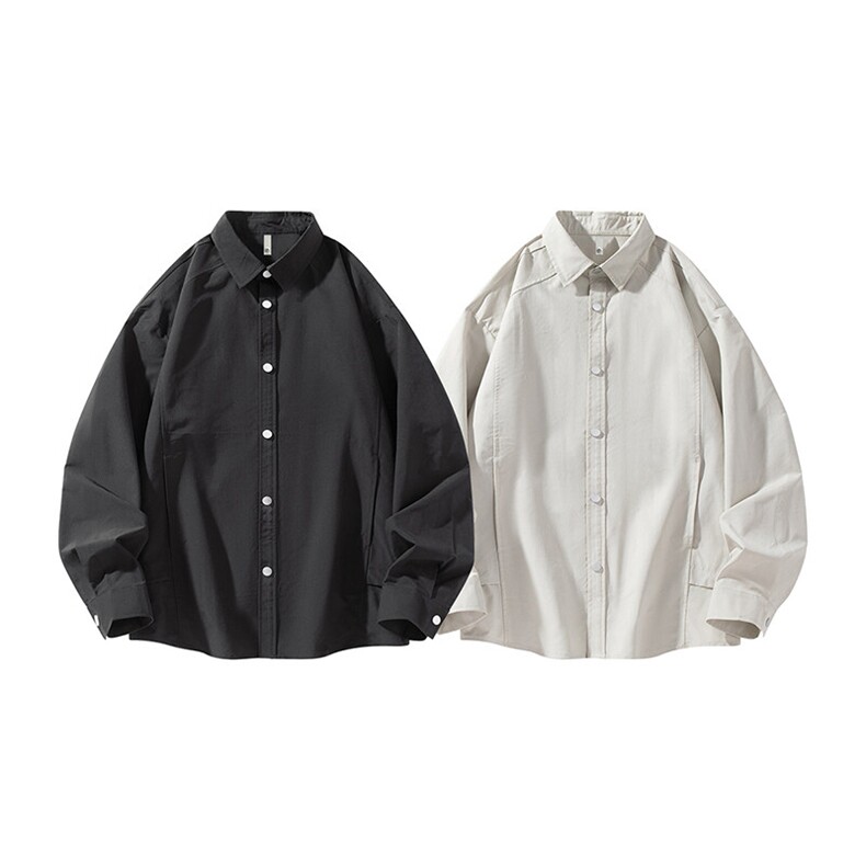 秋季纯色长袖衬衣男宽松落肩质感衬衫外套DSA157B-CS4500-P50,男装衬衫,电商A157B