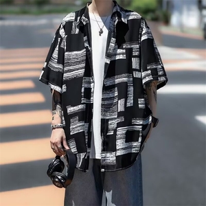 慵懒百搭流行潮流原宿日系衬衫短袖海边新款CSA09-P28图片