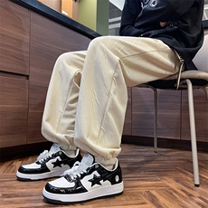 港风春款男裤提花工艺贴标直筒休闲裤h999P45，男装休闲裤，星座1013-1