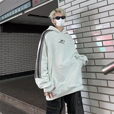 秋冬潮流百搭休闲宽松条纹刺绣连帽卫衣WM164-P58，男装卫衣，星座1109-3