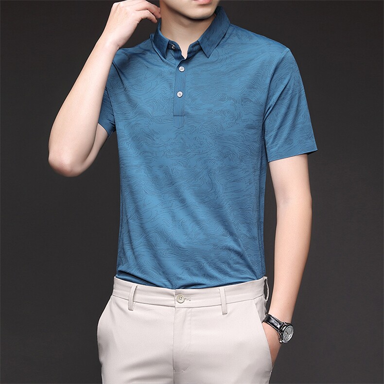 2023夏季新品保罗POLO衫男士短袖T恤商务休闲翻领半袖宽松男上衣,男装T恤,电商B212（原钱塘6029）