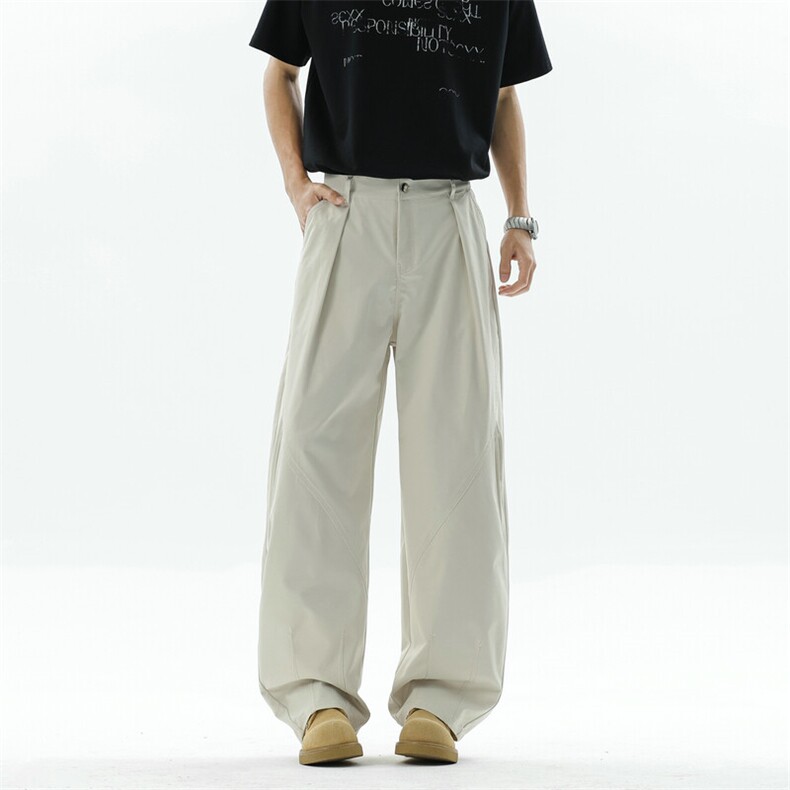 美式cleanfit工装裤百搭直筒拼接宽松阔腿伐木裤504-K236-特P40,男装休闲裤,星座504