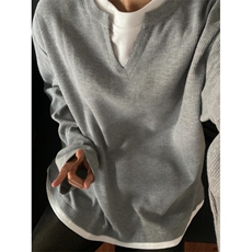 【有货】花灰色假两件卫衣男春秋高级感长袖t恤内搭JD07LL-特P35，男装卫衣，星座1007（原301D）