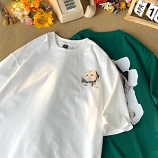 抖音直播高克重质量t恤男女潮流宽松半袖体恤衫517A-2-T6635-P28，男装T恤，星座517A-2