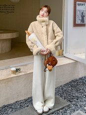 现货主推皮毛一体两面穿210-6396-185-K268，女装羊羔毛/颗粒绒，浙宝210（原浙宝191）