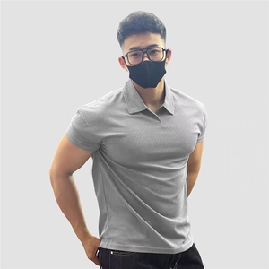 收腰POLO衫夏季美式健身运动短袖显肌肉收袖口修身T恤POL04 P35图片