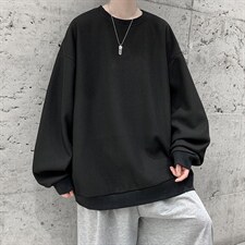华夫格卫衣圆领卫衣男大码长袖t恤男外套HW76099-P30加绒款-P40，男装卫衣，电商A040