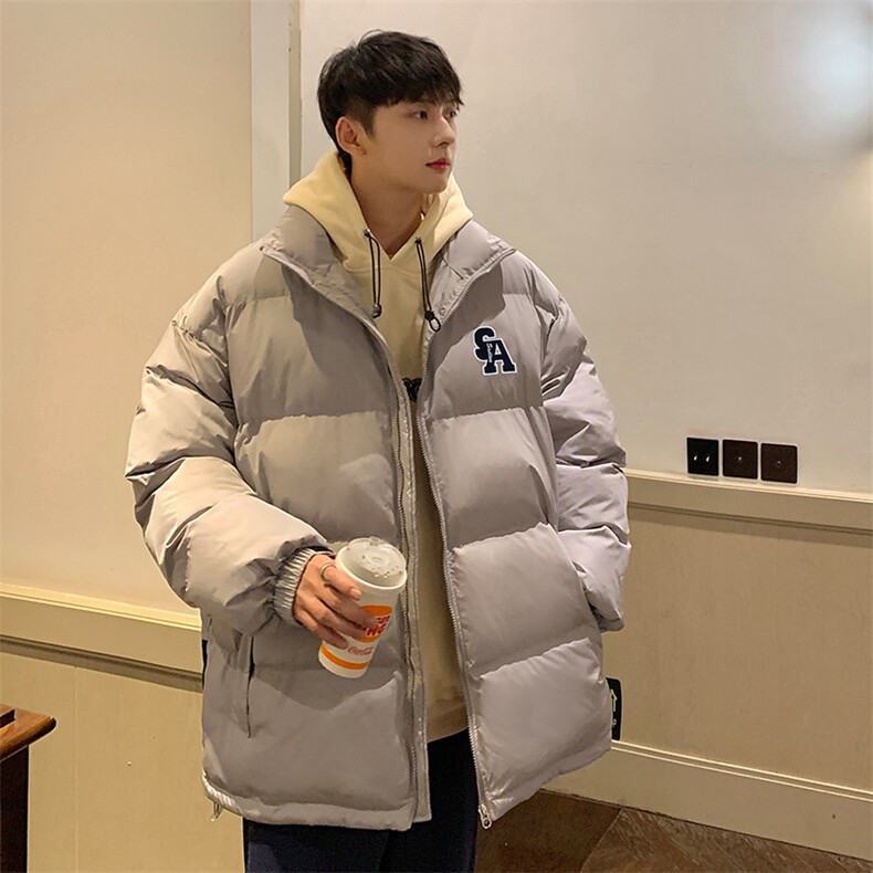 冬季新款宽松面包服港风青春立领棉服男纯色棉衣外套MY9067-P100图片