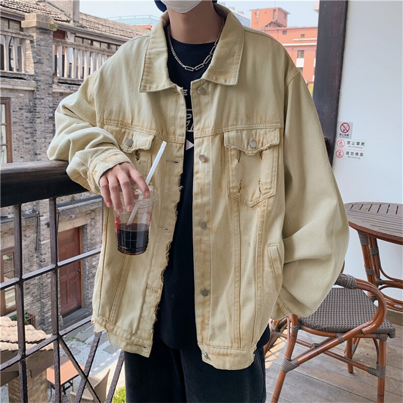 牛仔外套男美式高街工装夹克春秋潮牌bf痞帅炸街上衣JK08915-P75,男装夹克,星座308B-1