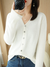 2025年秋季常规单件通勤V领时尚百搭通勤开衫,女装针织衫/毛衣,佑烨羊绒, 2025年秋季常规单件通勤V领时尚百搭通勤开衫,女装针织衫/毛衣,佑烨羊绒,