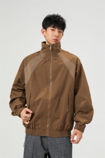 美式罗纹拼接袖子褶皱大码M-5XL教练夹克男JK78056P69控105，男装夹克，星座227-7