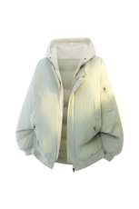 新款冬季大码羽绒棉服棉袄连帽假两件韩版宽松外套A436-2583-P95，男装棉衣，电商A436