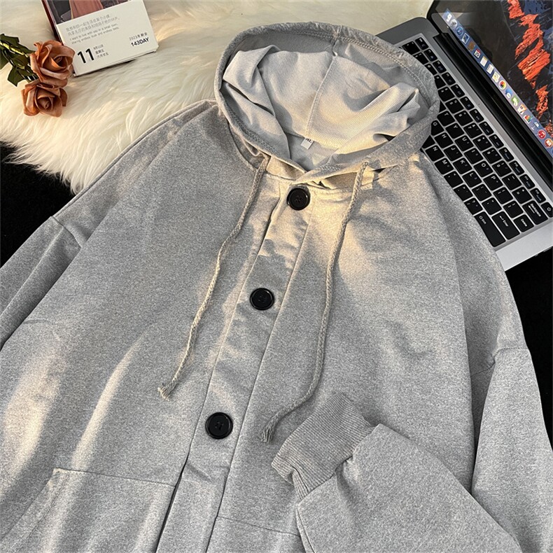 秋季连帽卫衣男潮宽松百搭休闲情侣上衣服纽扣长袖外套J8816-p28,男装卫衣,星座1008