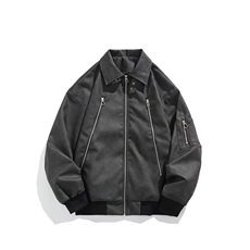 复古做旧PU皮衣夹克美式潮牌痞帅机车服外套休闲上衣Y1029P72网图，男装夹克，电商B245