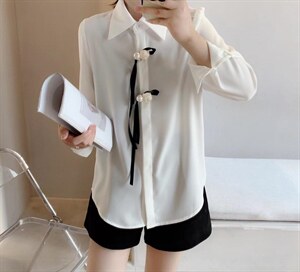 708#花朵衬衣图片