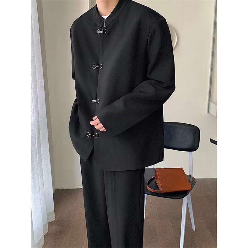 休闲西服男春秋季潮牌宽松百搭垫肩西装夹克外套AA107-P66图片