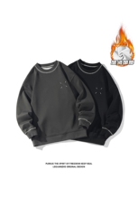 2023冬季新款港风白底大码加绒仿华棉卫衣M-5XHW23884-特P30，男装卫衣，电商A022