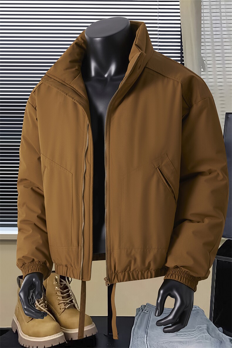 冬季美拉德立领棉服潮流百搭纯色棉衣撞色棉服外套HY8822-P75,男装棉衣,星座610B-1