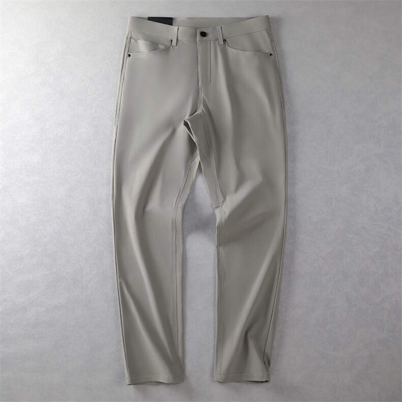 高端冰丝裤子男夏季薄款垂感丝滑商务休闲宽松直筒免烫西装裤长，男装西服套装，电商B212（原钱塘6029）