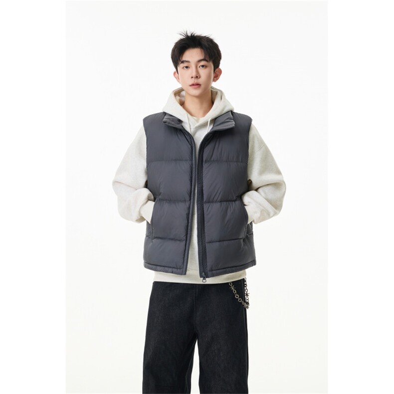 90%绒新标有报告短款宽松羽绒服马甲上衣Y981/P210现货,男装羽绒服,星座202