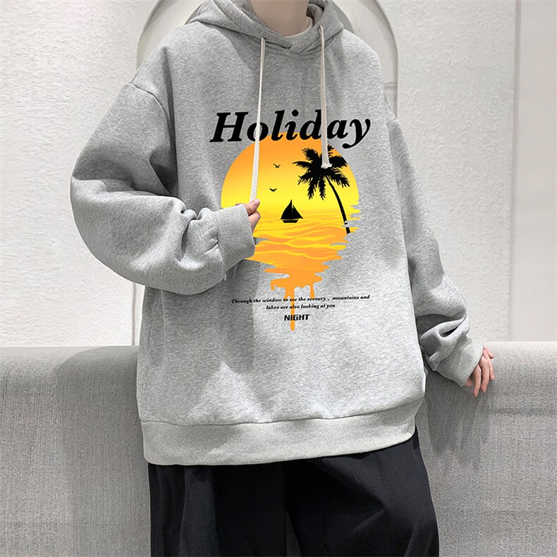 WY2266-P35加绒款-P40纯棉连帽卫衣男大码运动帽衫宽松薄外套男,男装卫衣,电商A040
