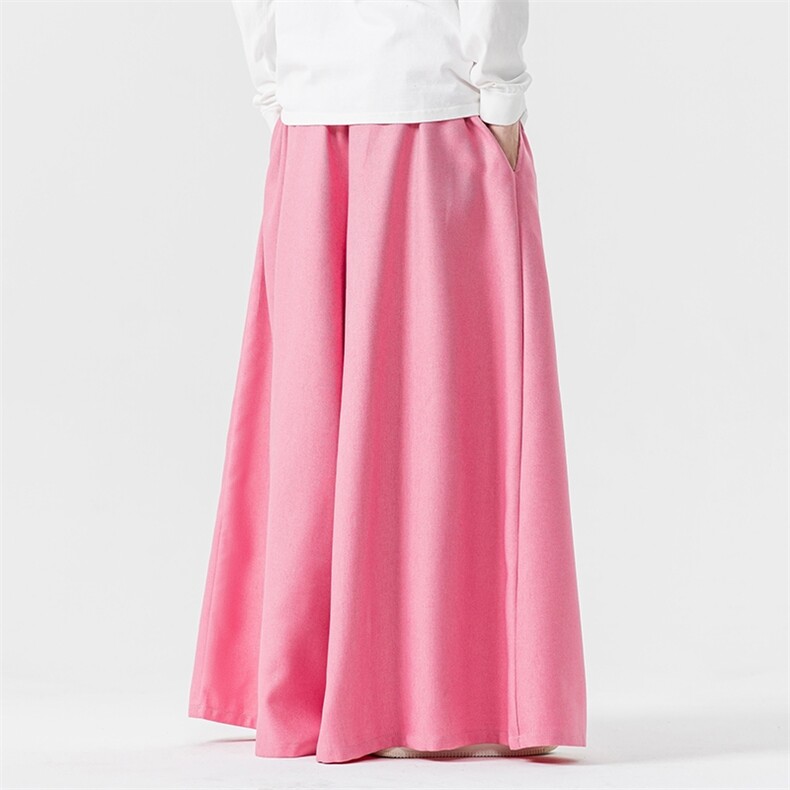 秋冬风宽松休闲裙裤汉服阔腿裤宋裤新中式情侣潮K272/P75,男装民族服装,钱塘713